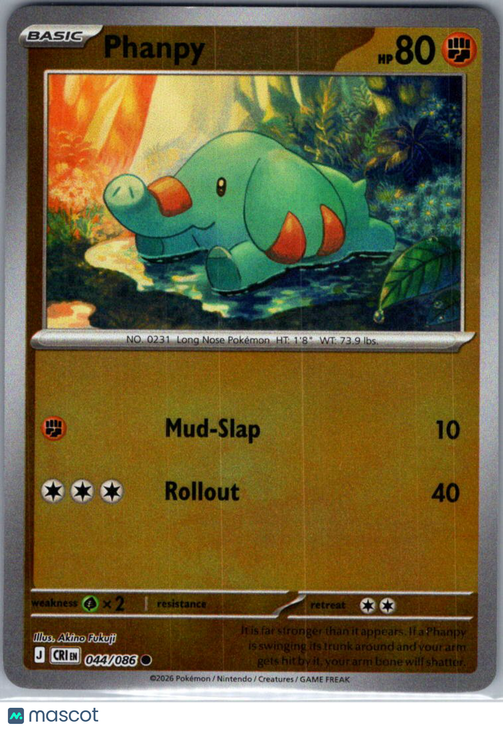 2026 Chaos Rising Phanpy Reverse Holo #44/86
