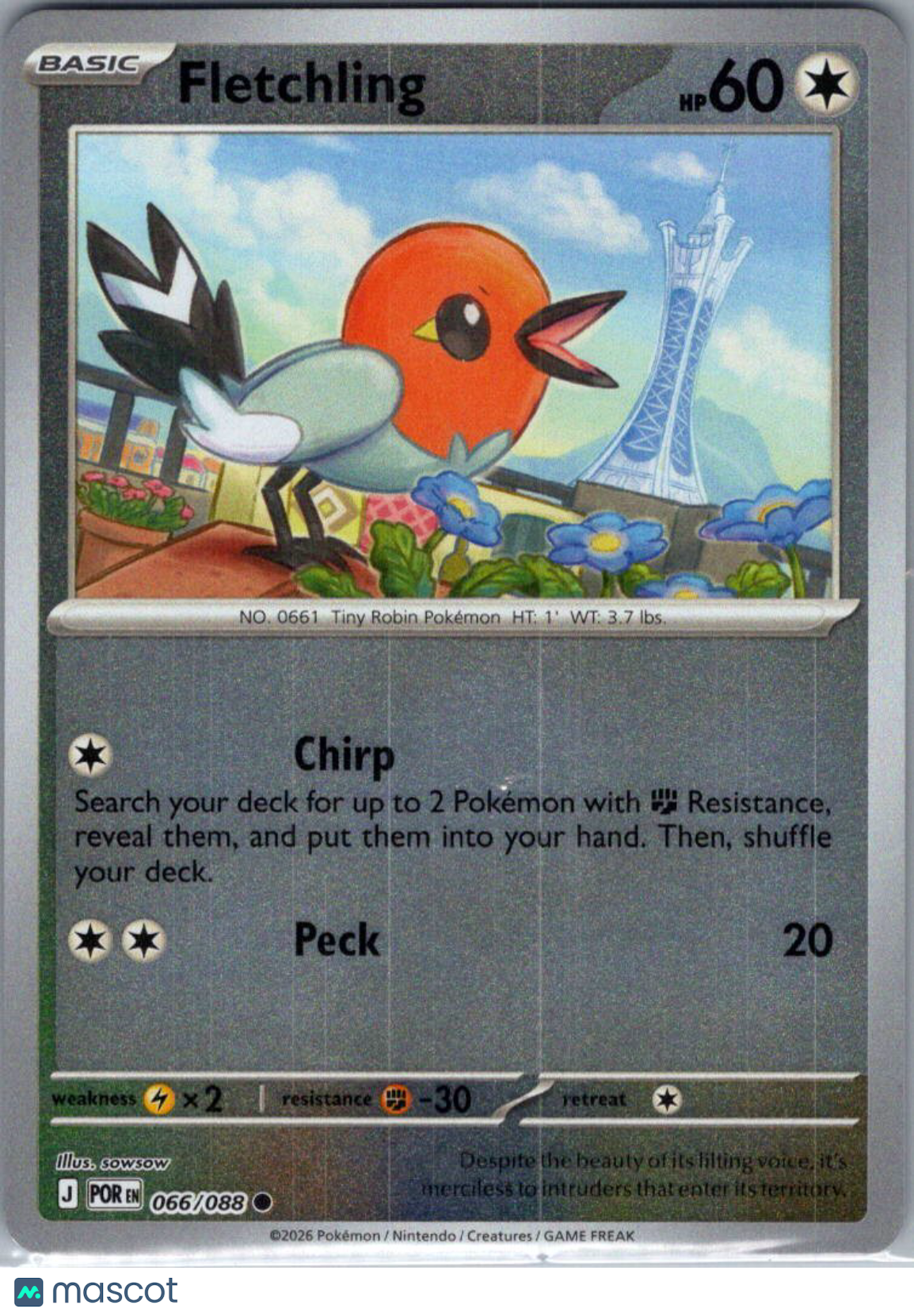 2026 Mega Evolution – Perfect Order Fletchling Reverse Holo #66/88