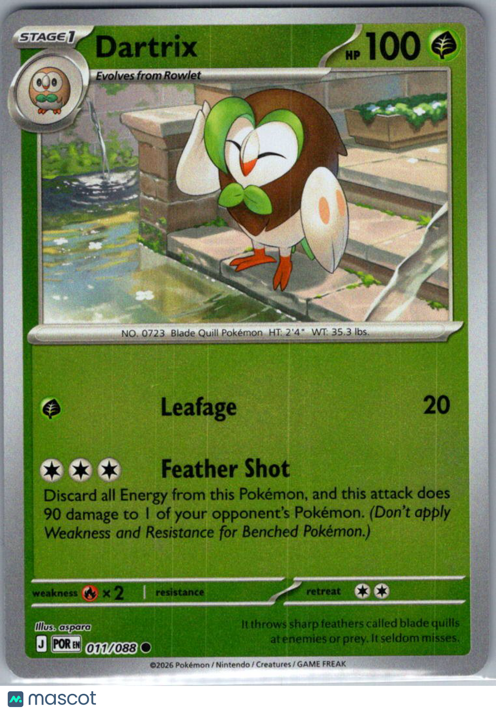 2026 Mega Evolution – Perfect Order Dartrix Reverse Holo #11/88