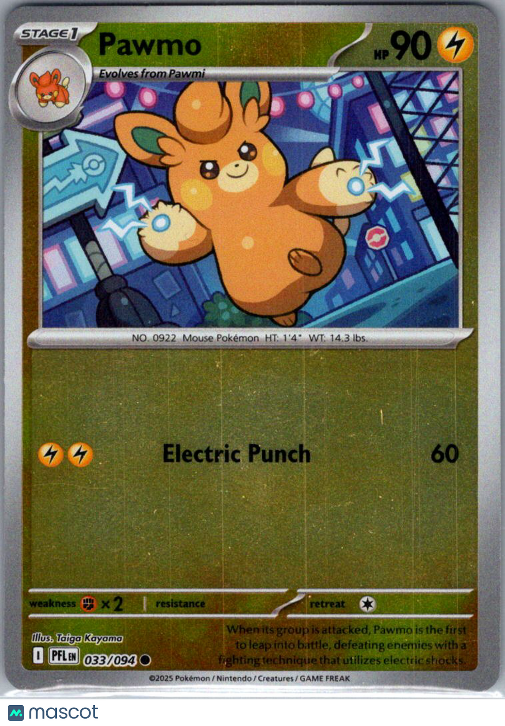 2025 Mega Evolution – Phantasmal Flames Pawmo Reverse Holo #33/94