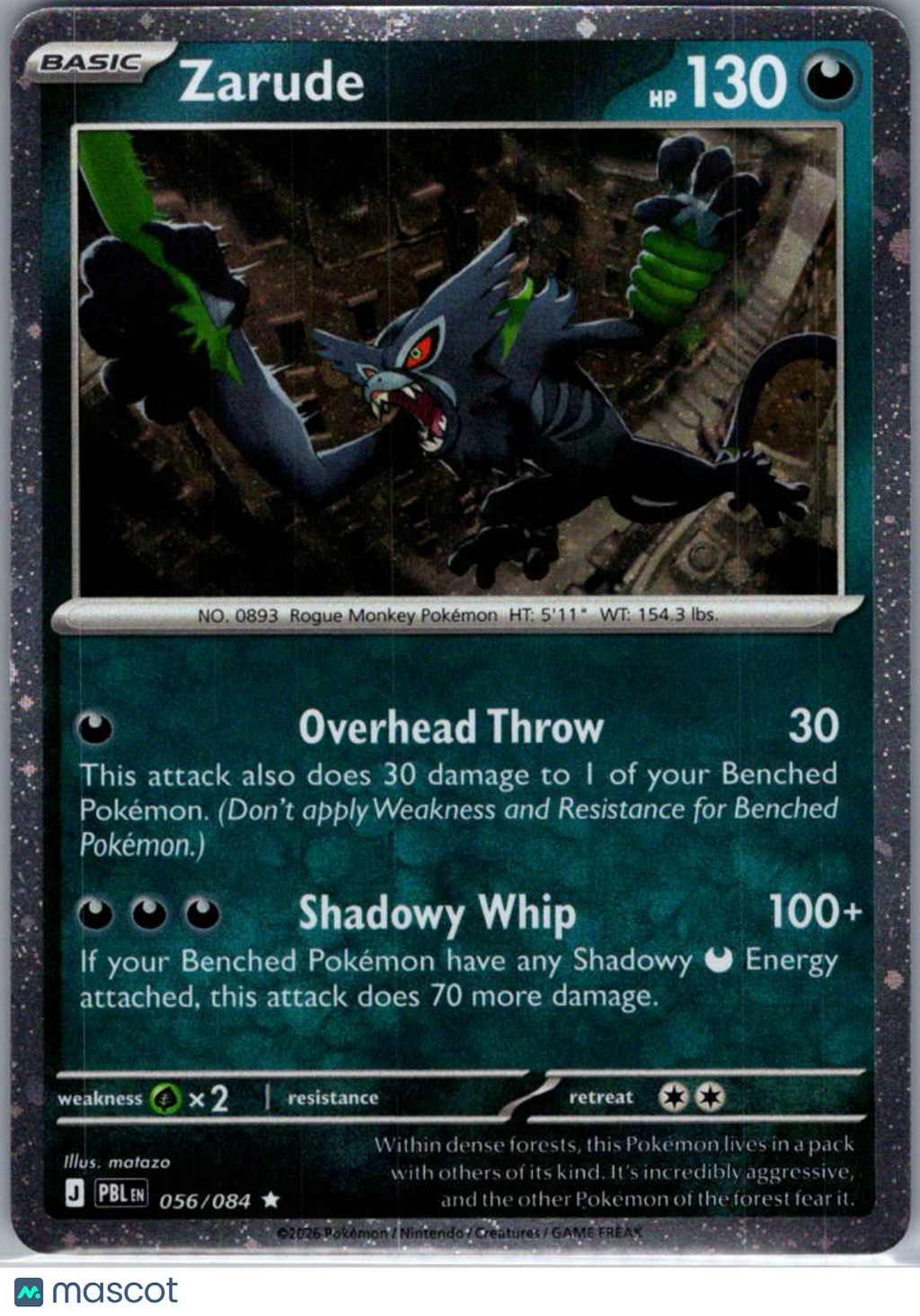 2026 Pitch Black Zarude Cosmic Holo Rare #56/84