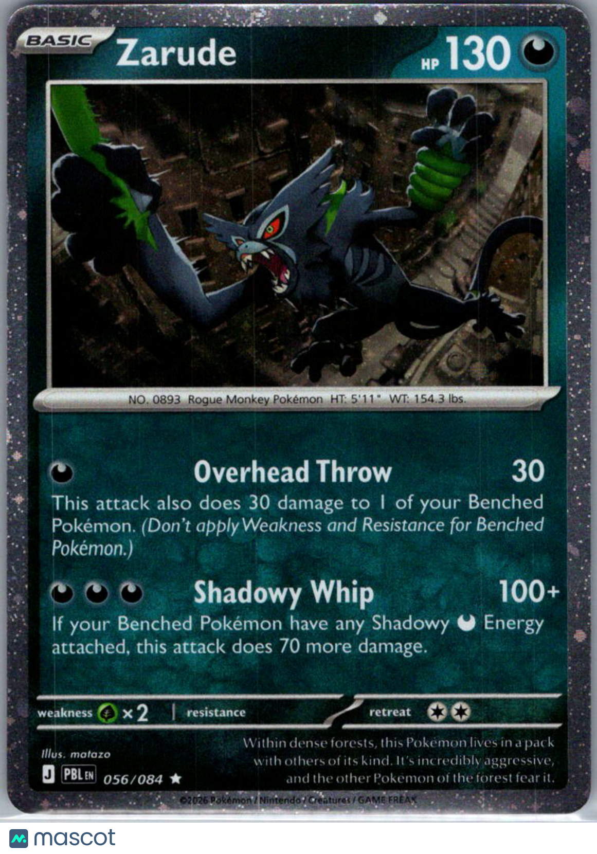 2026 Pitch Black Zarude Cosmic Holo Rare #56/84