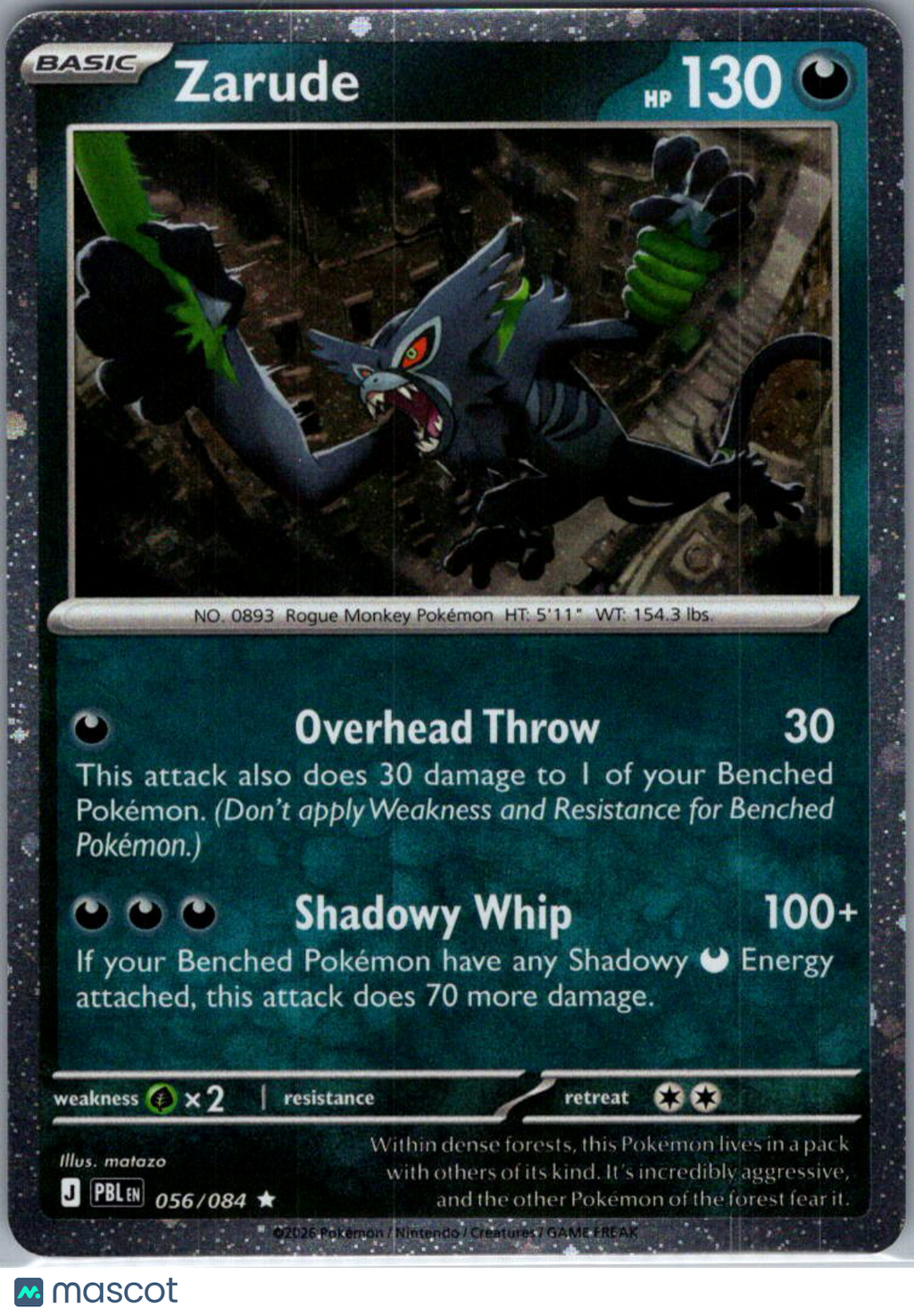 2026 Pitch Black Zarude Cosmic Holo Rare #56/84