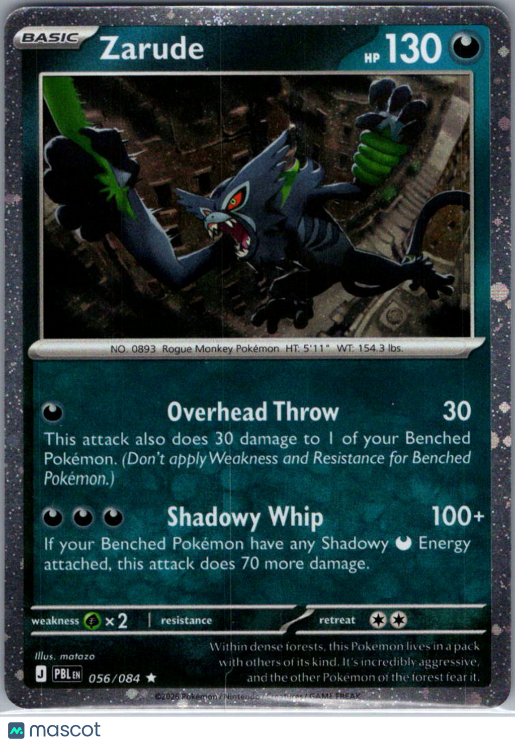 2026 Pitch Black Zarude Trick or Trade Rare #56/84
