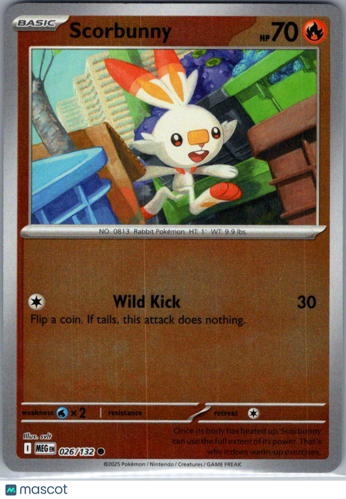 2025 Mega Evolution Scorbunny Reverse Holo #26/132