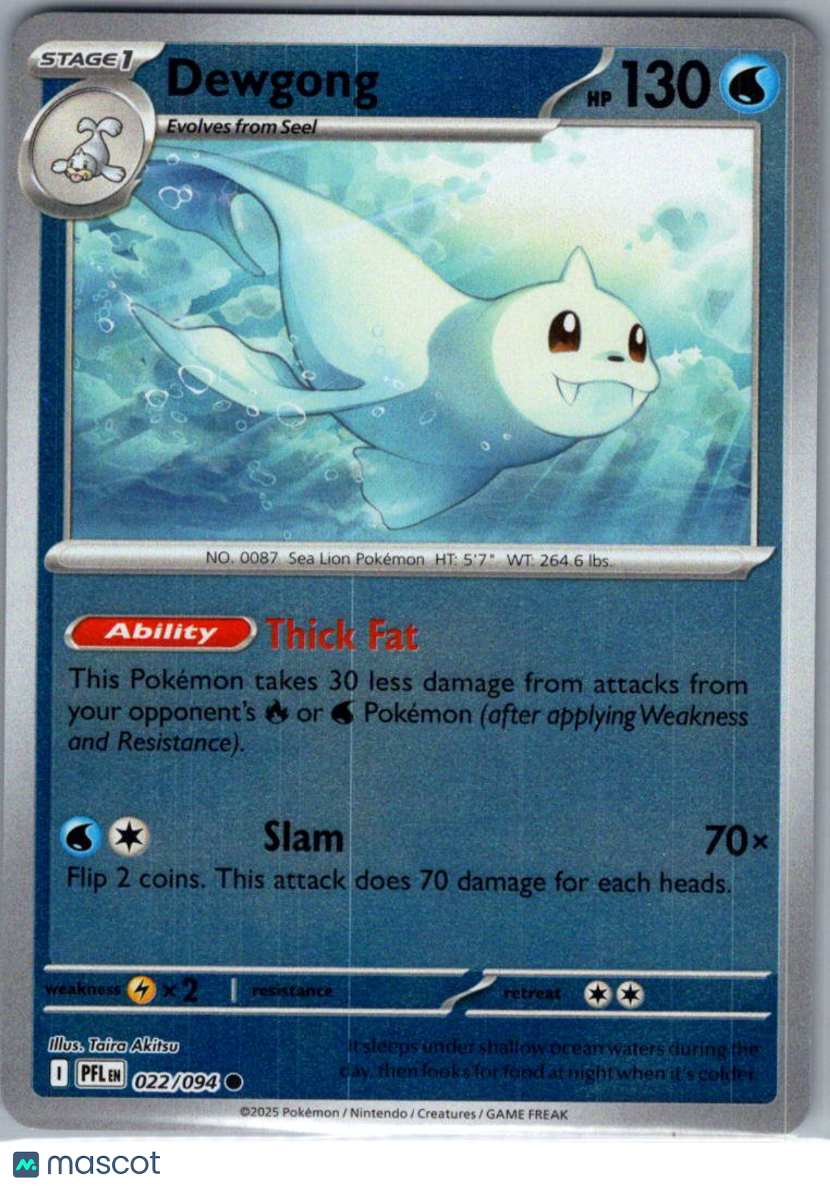 2025 Mega Evolution – Phantasmal Flames Dewgong Reverse Holo #22/94