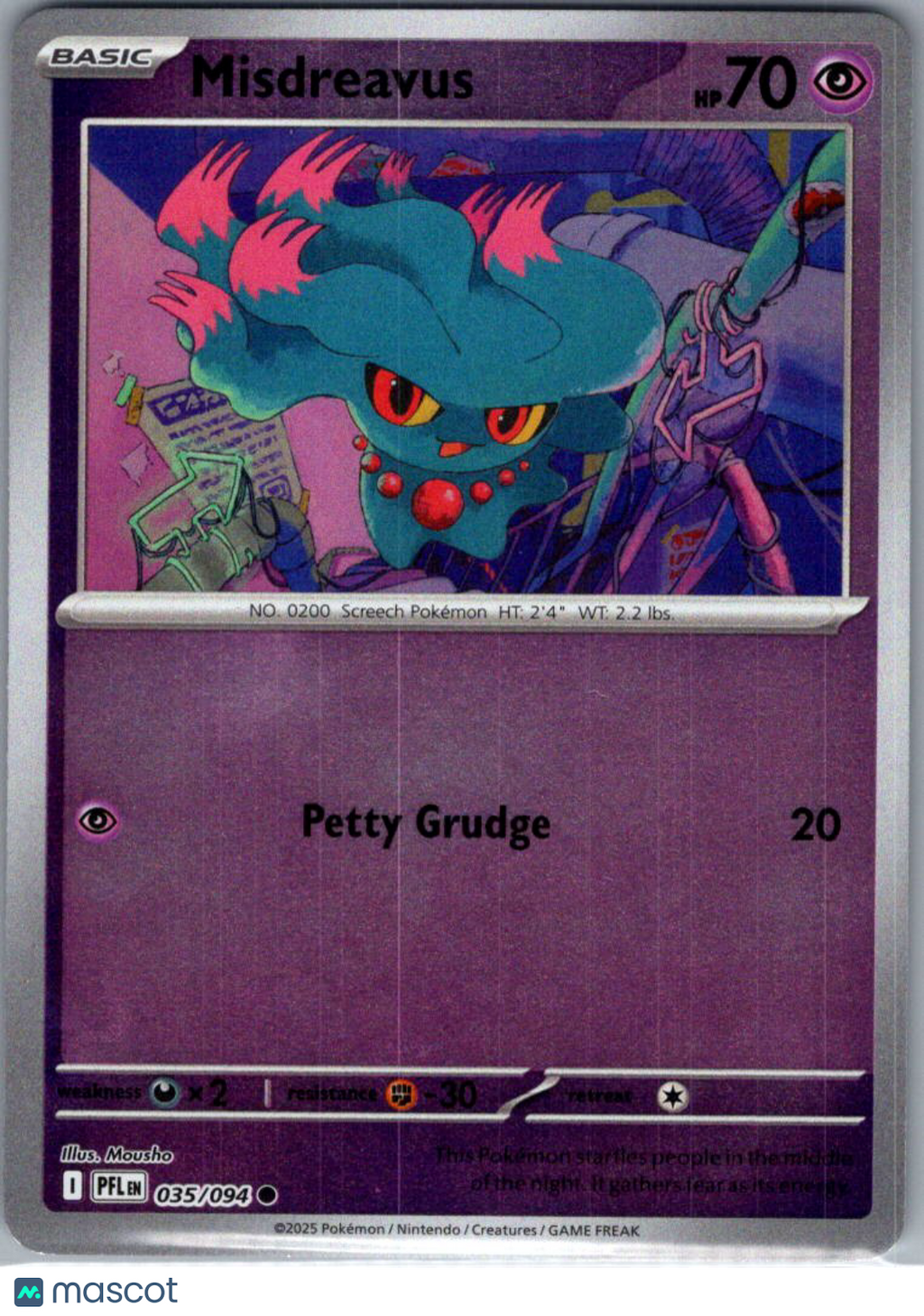 2025 Mega Evolution – Phantasmal Flames Misdreavus Reverse Holo #35/94