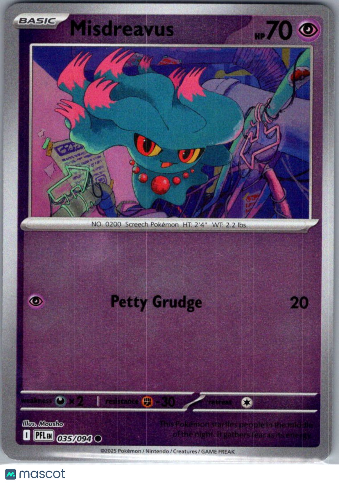 2025 Mega Evolution – Phantasmal Flames Misdreavus Reverse Holo #35/94