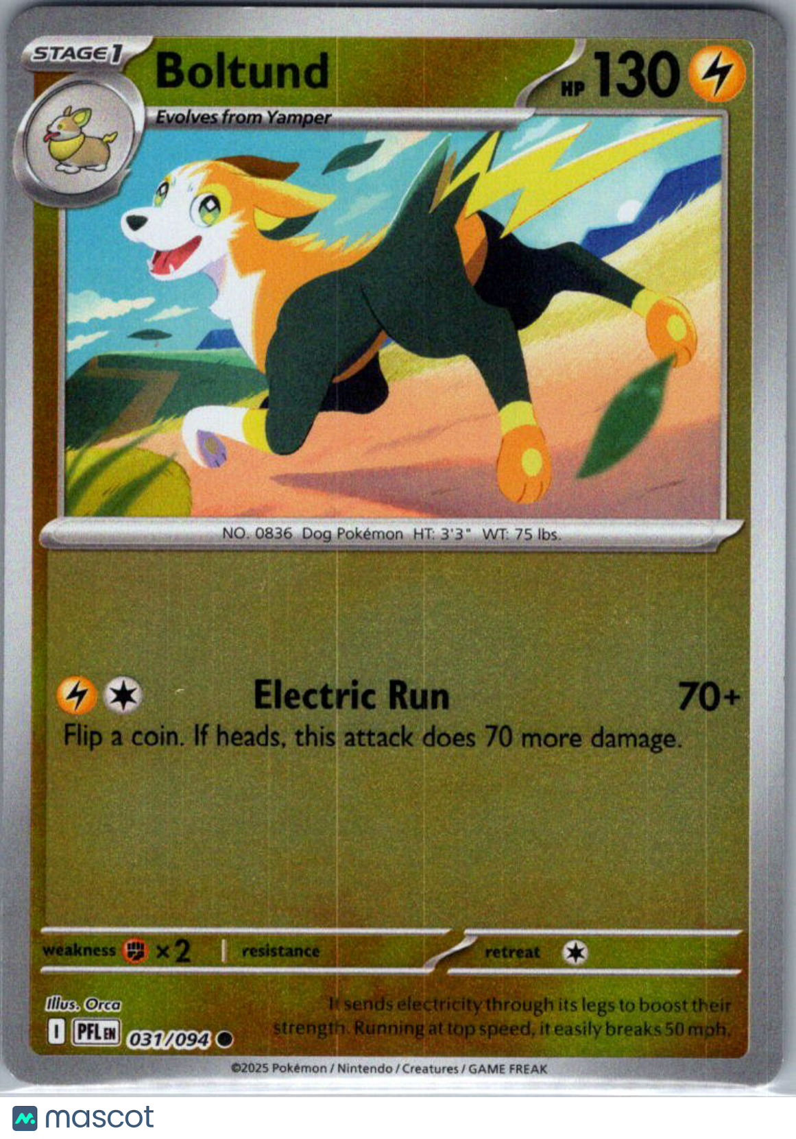 2025 Mega Evolution – Phantasmal Flames Boltund Reverse Holo #31/94