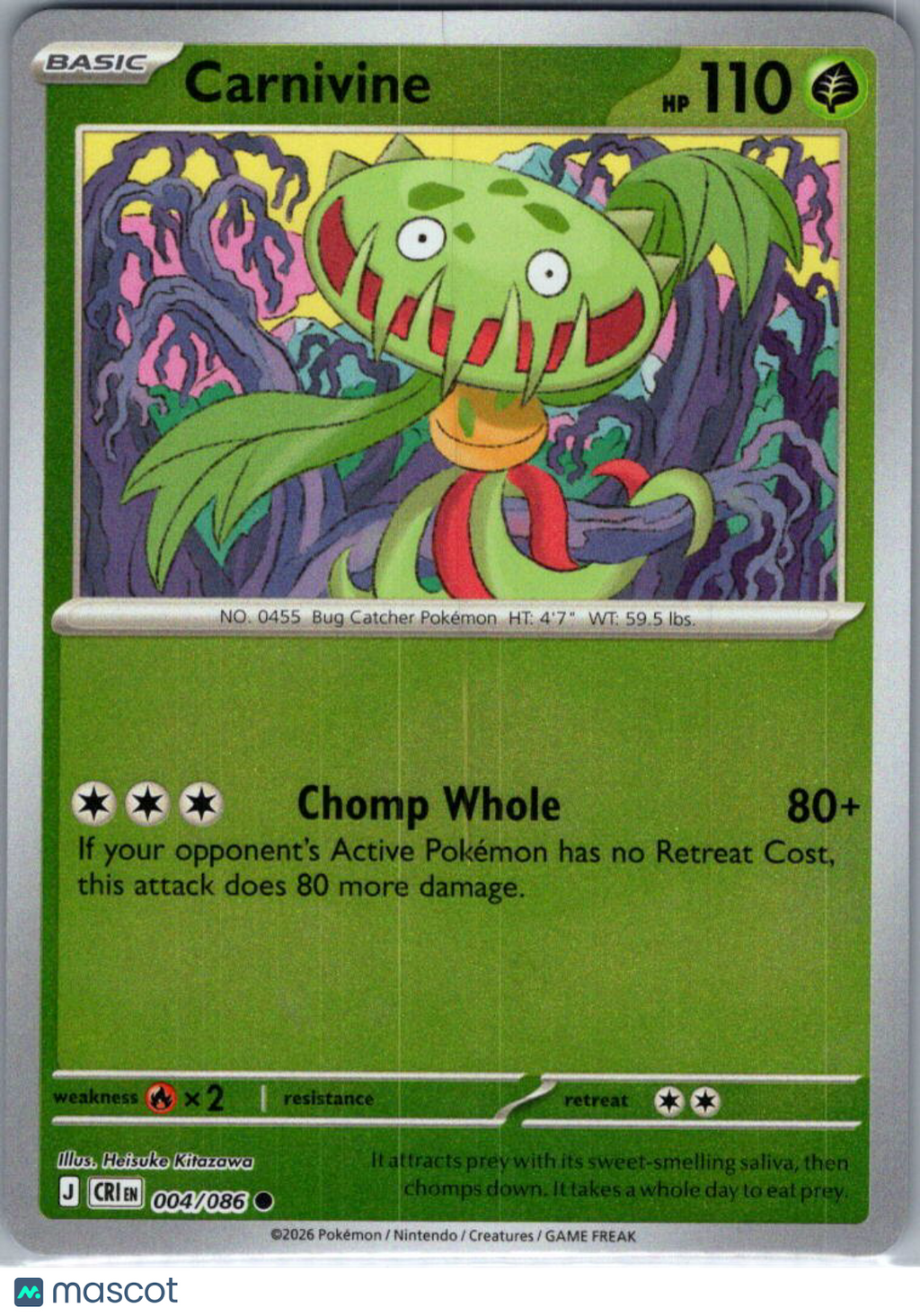 2026 Chaos Rising Carnivine Reverse Holo #4/86