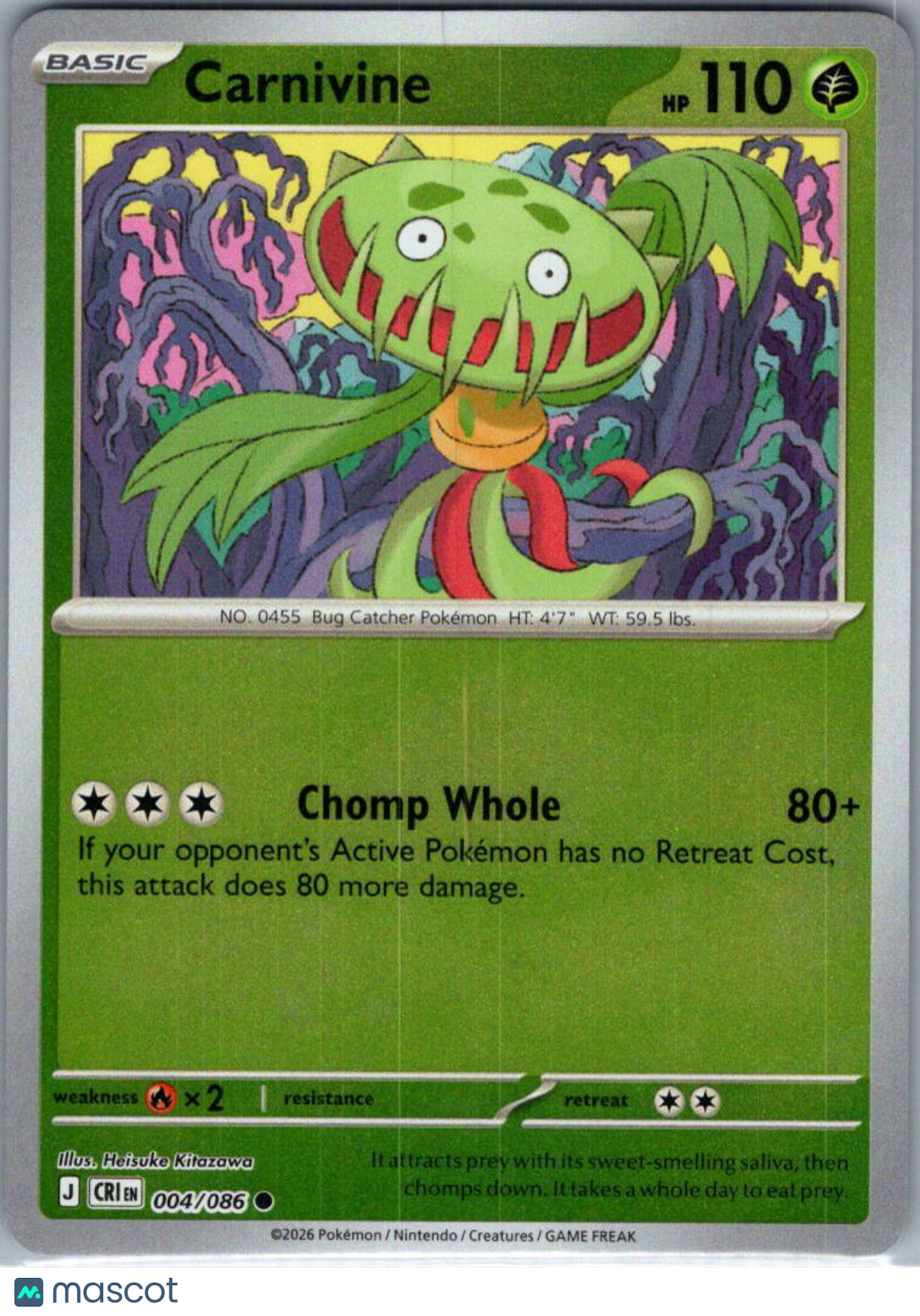 2026 Chaos Rising Carnivine Reverse Holo #4/86