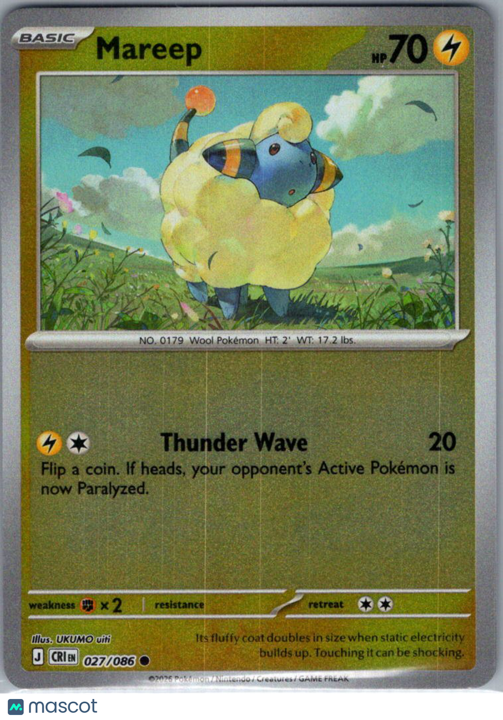 2026 Chaos Rising Mareep Reverse Holo #27/86