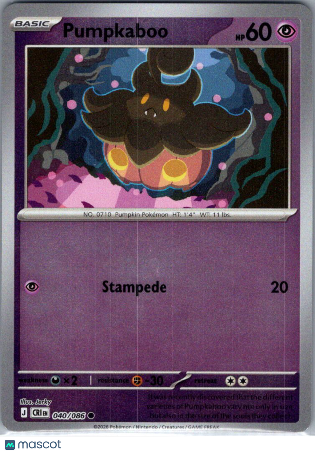 2026 Chaos Rising Pumpkaboo Reverse Holo #40/86