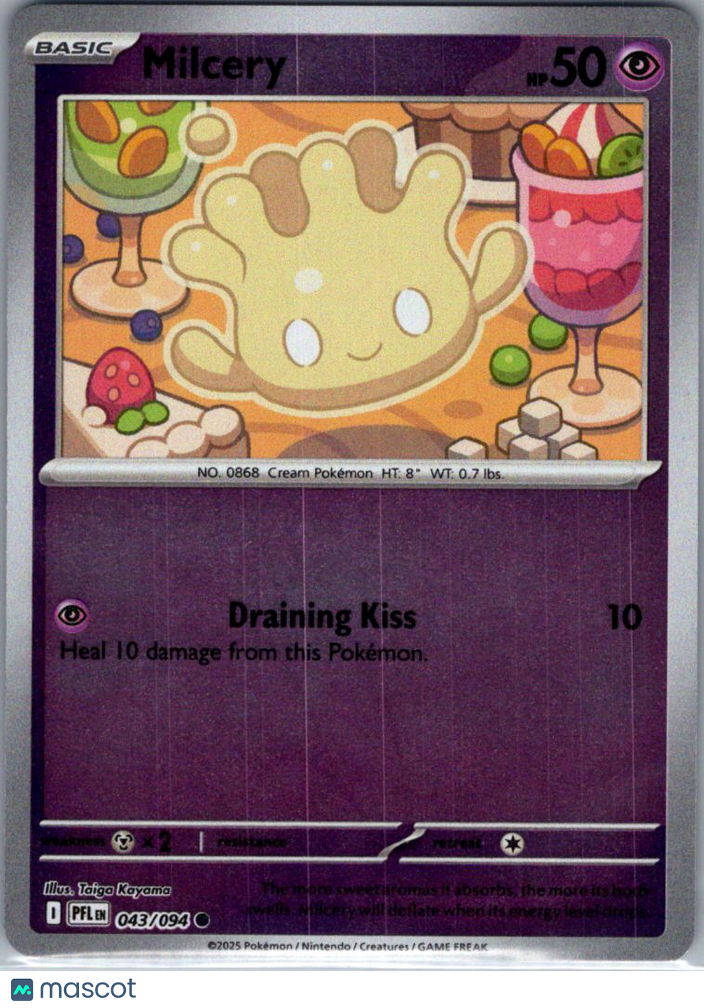 2025 Mega Evolution – Phantasmal Flames Milcery Reverse Holo #43/94