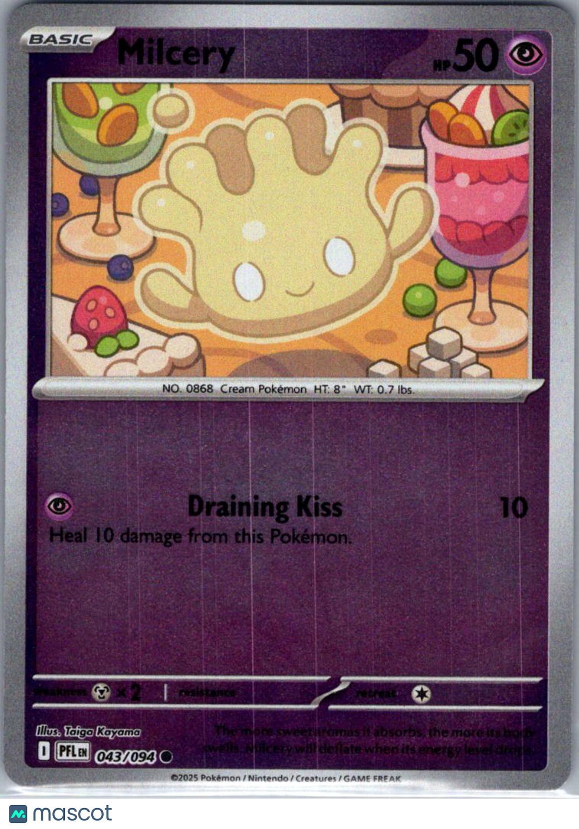 2025 Mega Evolution – Phantasmal Flames Milcery Reverse Holo #43/94