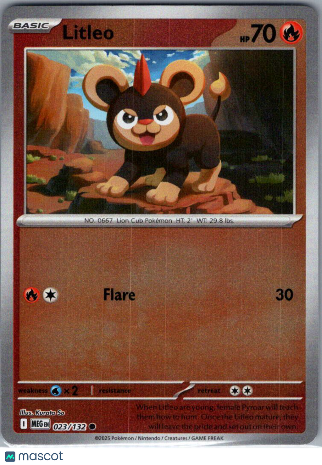 2025 Mega Evolution Litleo Reverse Holo #23/132