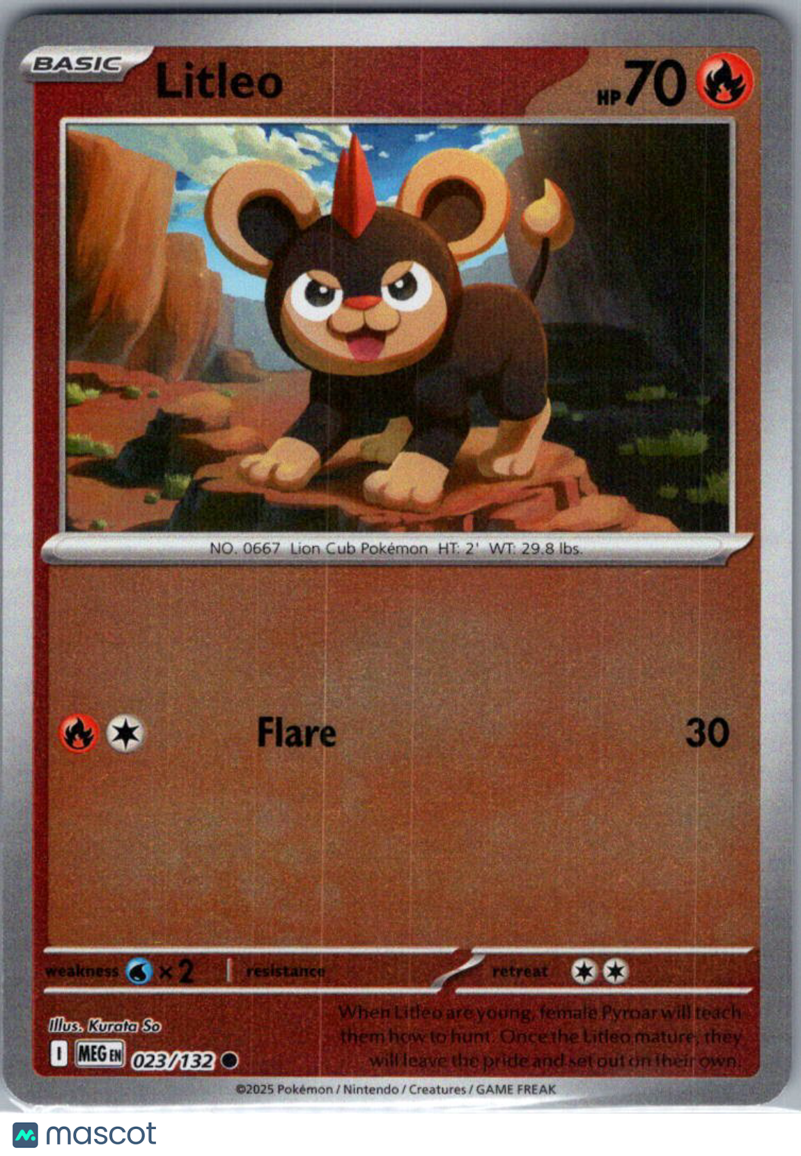 2025 Mega Evolution Litleo Reverse Holo #23/132