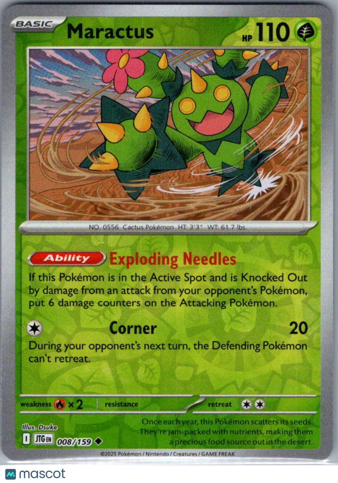 2025 Journey Together Maractus Reverse Holo Uncommon #8/159