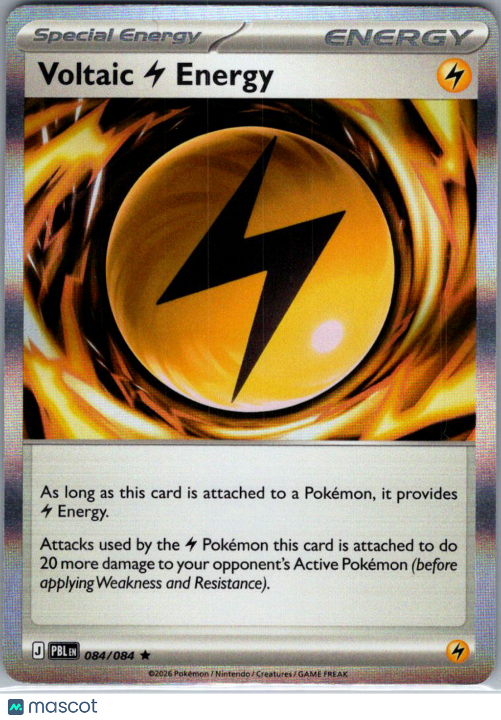 2026 Pitch Black Voltaic Lightning Energy Holo Rare #084/084