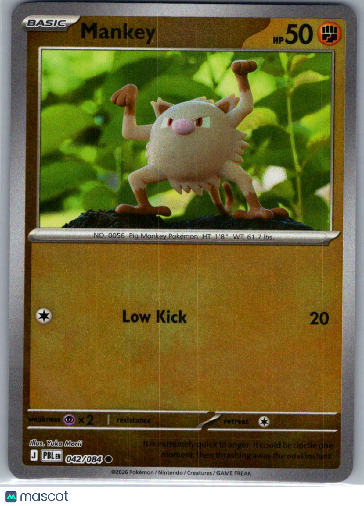 2026 Pitch Black Mankey Reverse Holo #042/084