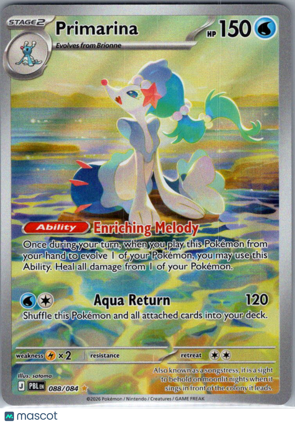 2026 Pitch Black Primarina Holo IR #088/804