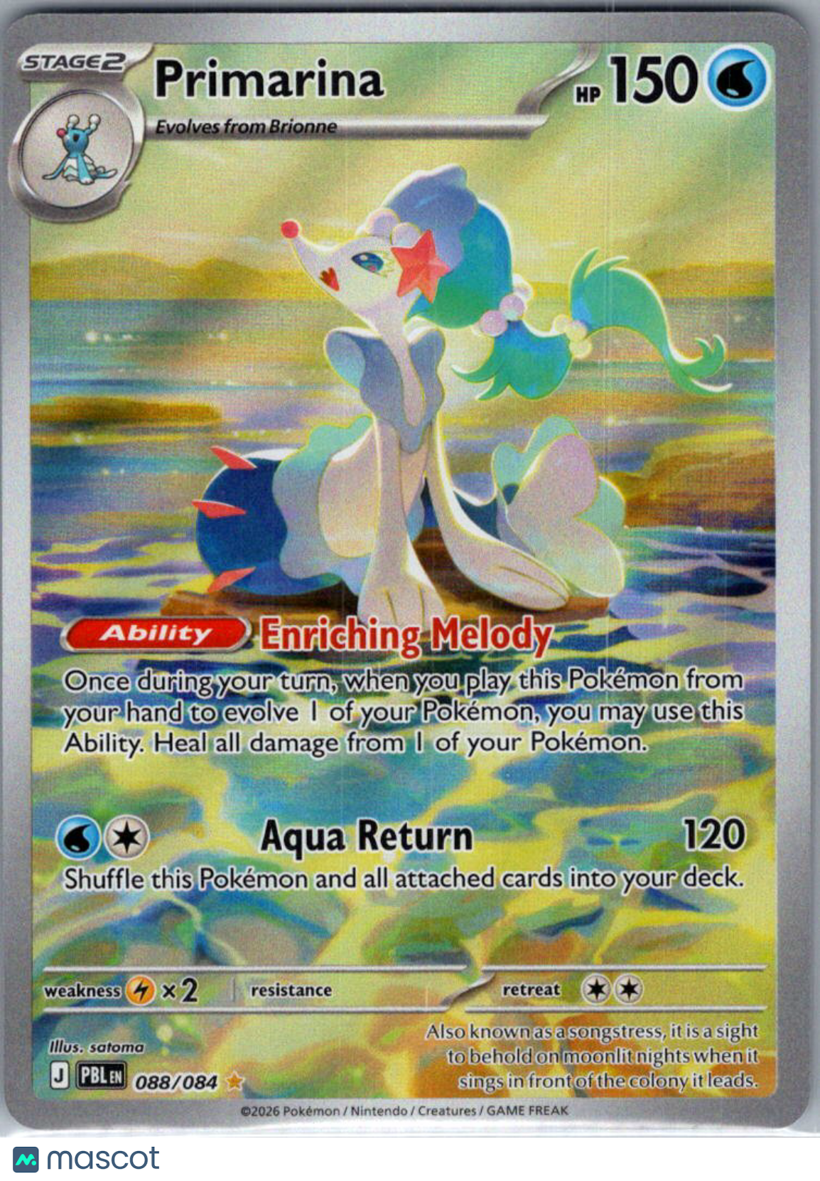 2026 Pitch Black Primarina Holo IR #088/804
