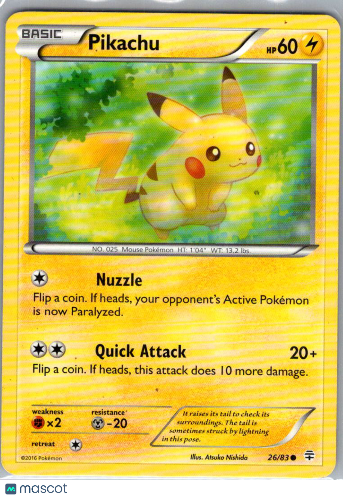 2016 Generations Pikachu Reverse Holo #26/83