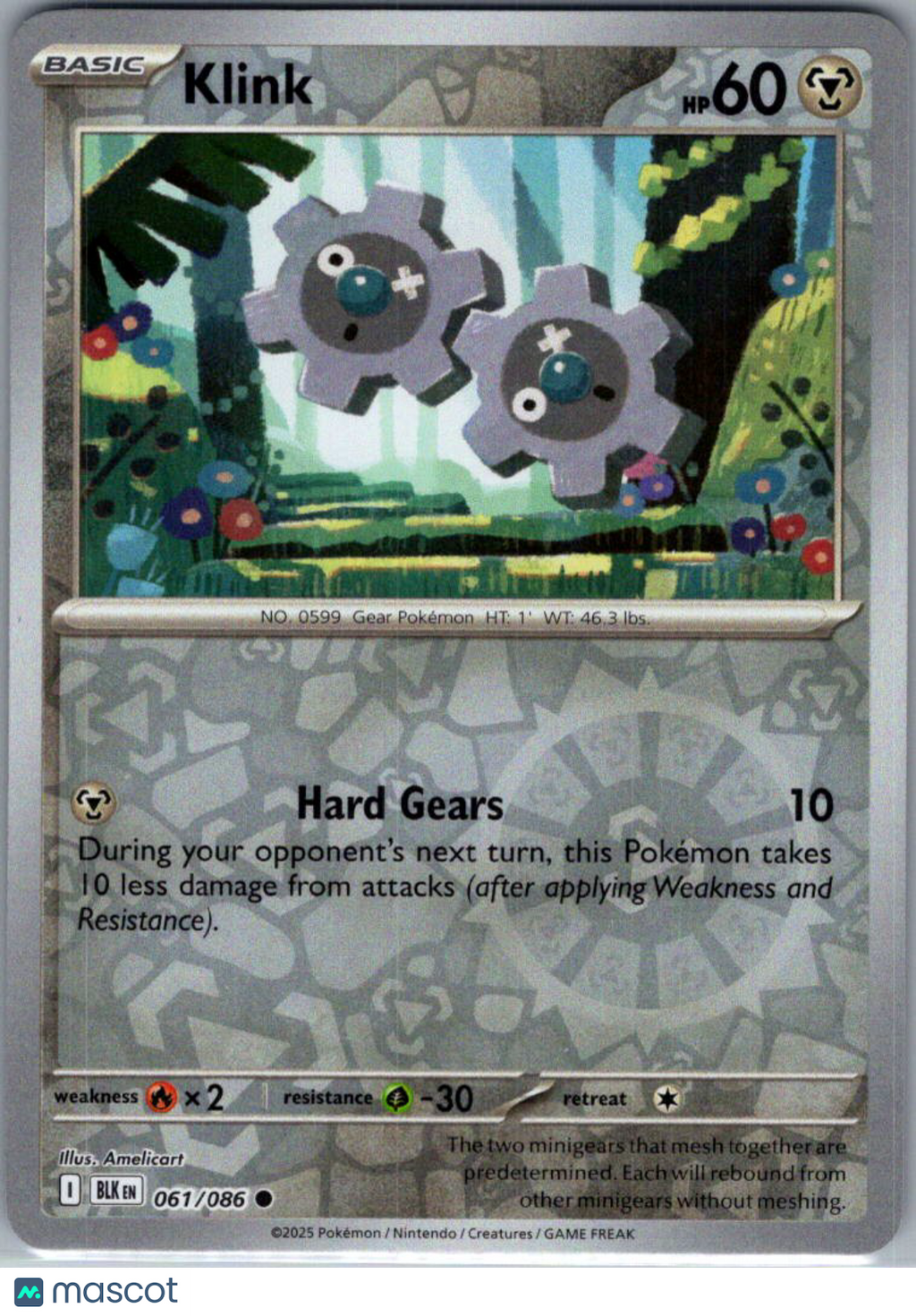 2025 Black Bolt Klink Reverse Holo #61/86