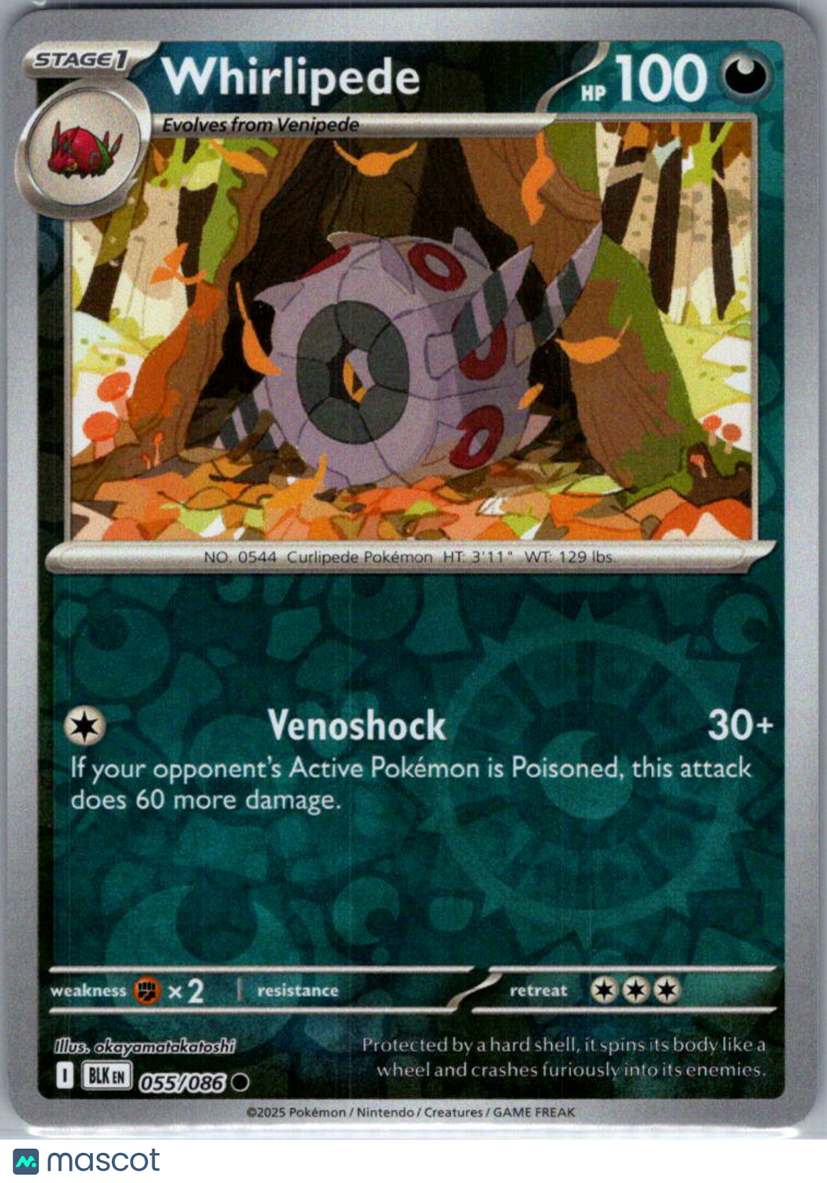 2025 Black Bolt Whirlipede Reverse Holo #55/86