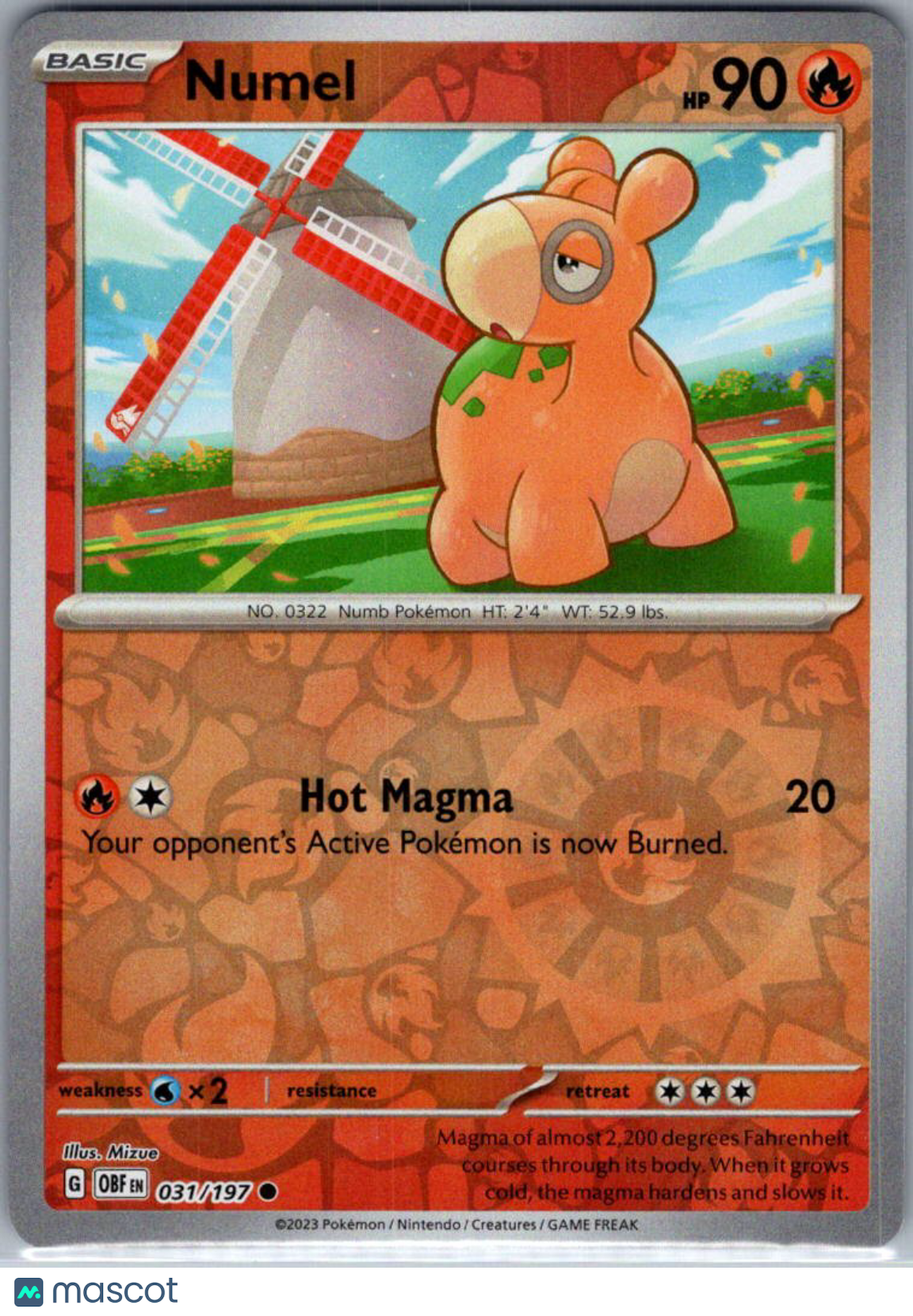 2023 Obsidian Flames Numel Reverse Holo #31/197