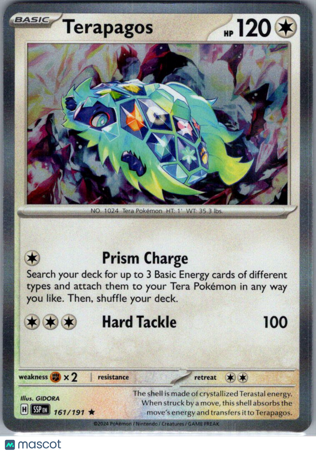 2024 Surging Sparks Terapagos Holo Rare #161/191