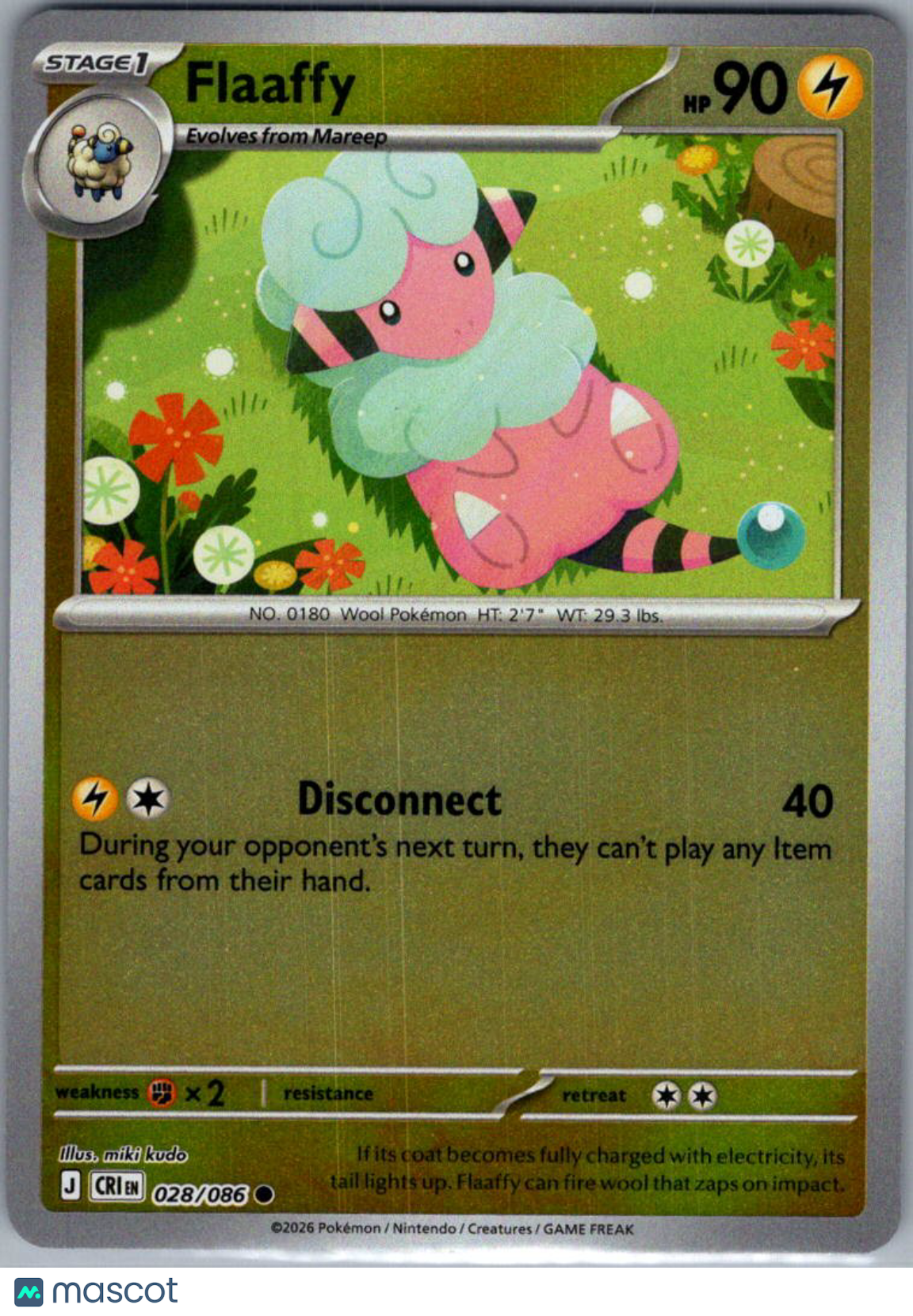 2026 Chaos Rising Flaaffy Reverse Holo #28/86