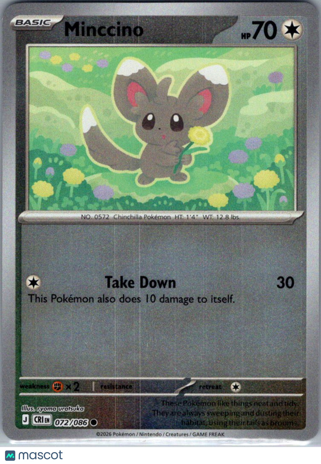 2026 Chaos Rising Minccino Reverse Holo #72/86