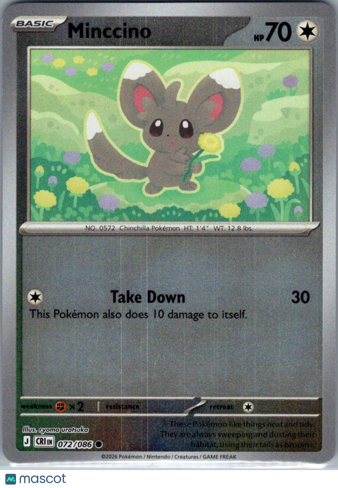 2026 Chaos Rising Minccino Reverse Holo #72/86