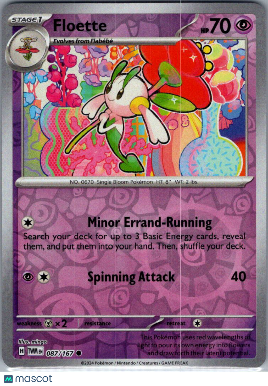 2024 Twilight Masquerade Floette Reverse Holo #87/167