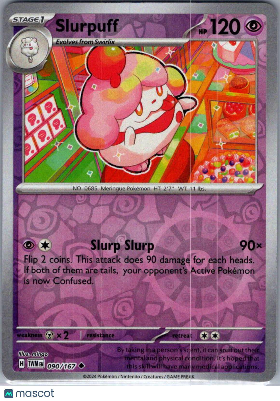 2024 Twilight Masquerade Slurpuff Reverse Holo Uncommon #90/167