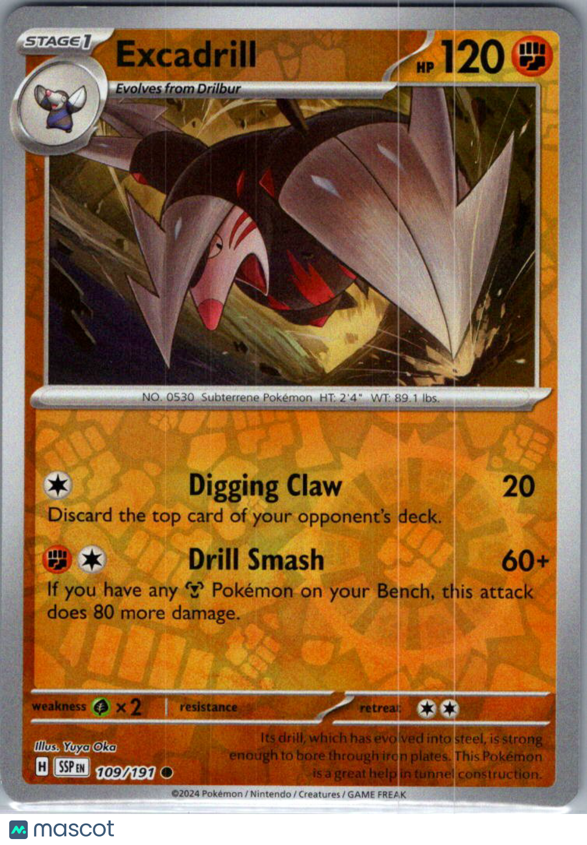 2024 Surging Sparks Excadrill Reverse Holo #109/191