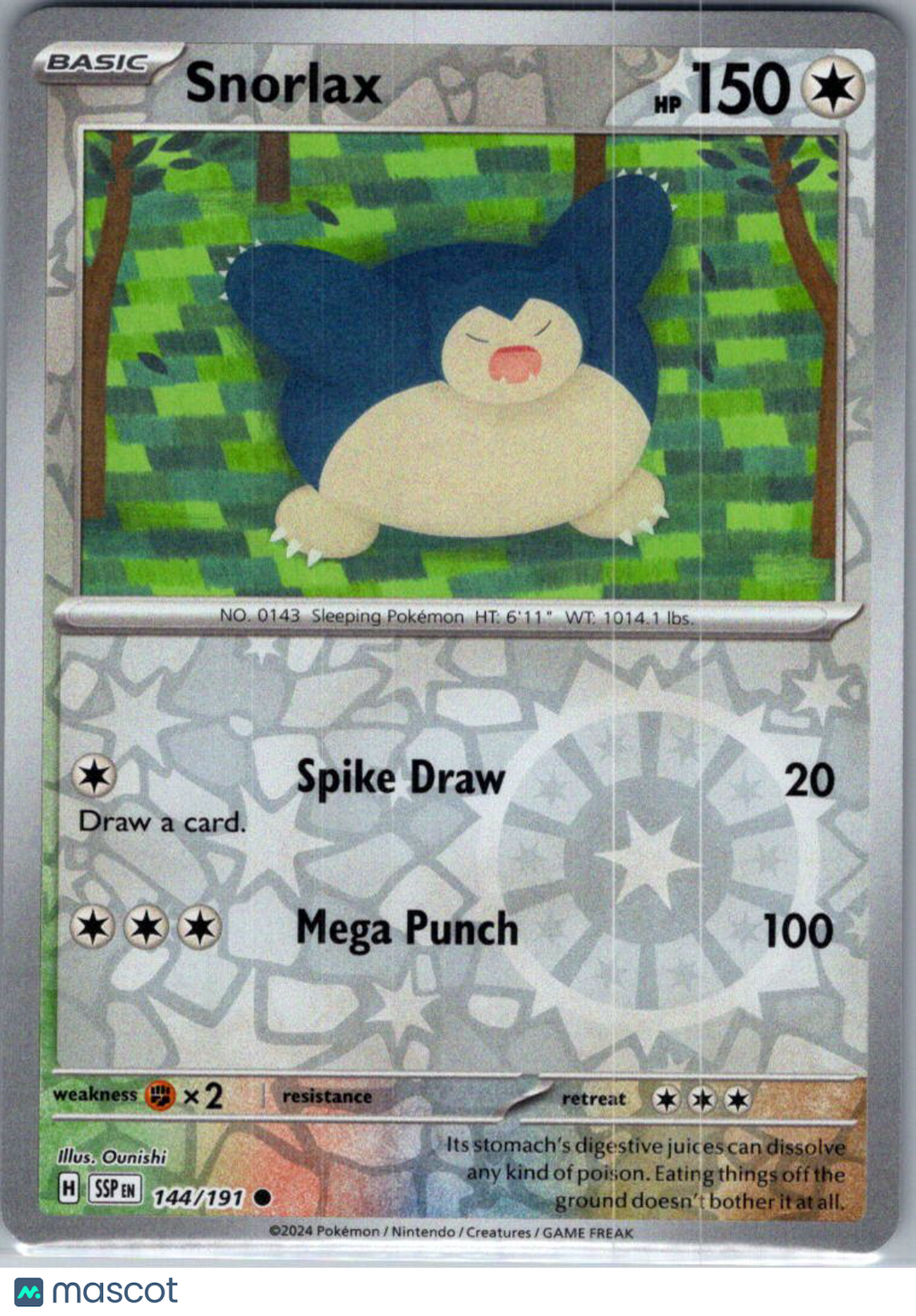 2024 Surging Sparks Snorlax Reverse Holo #144/191