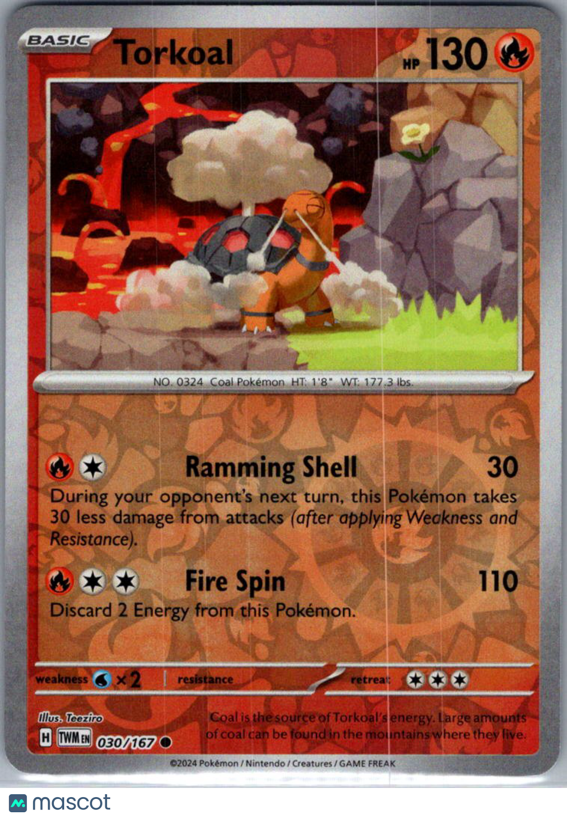 2024 Twilight Masquerade Torkoal Reverse Holo #30/167