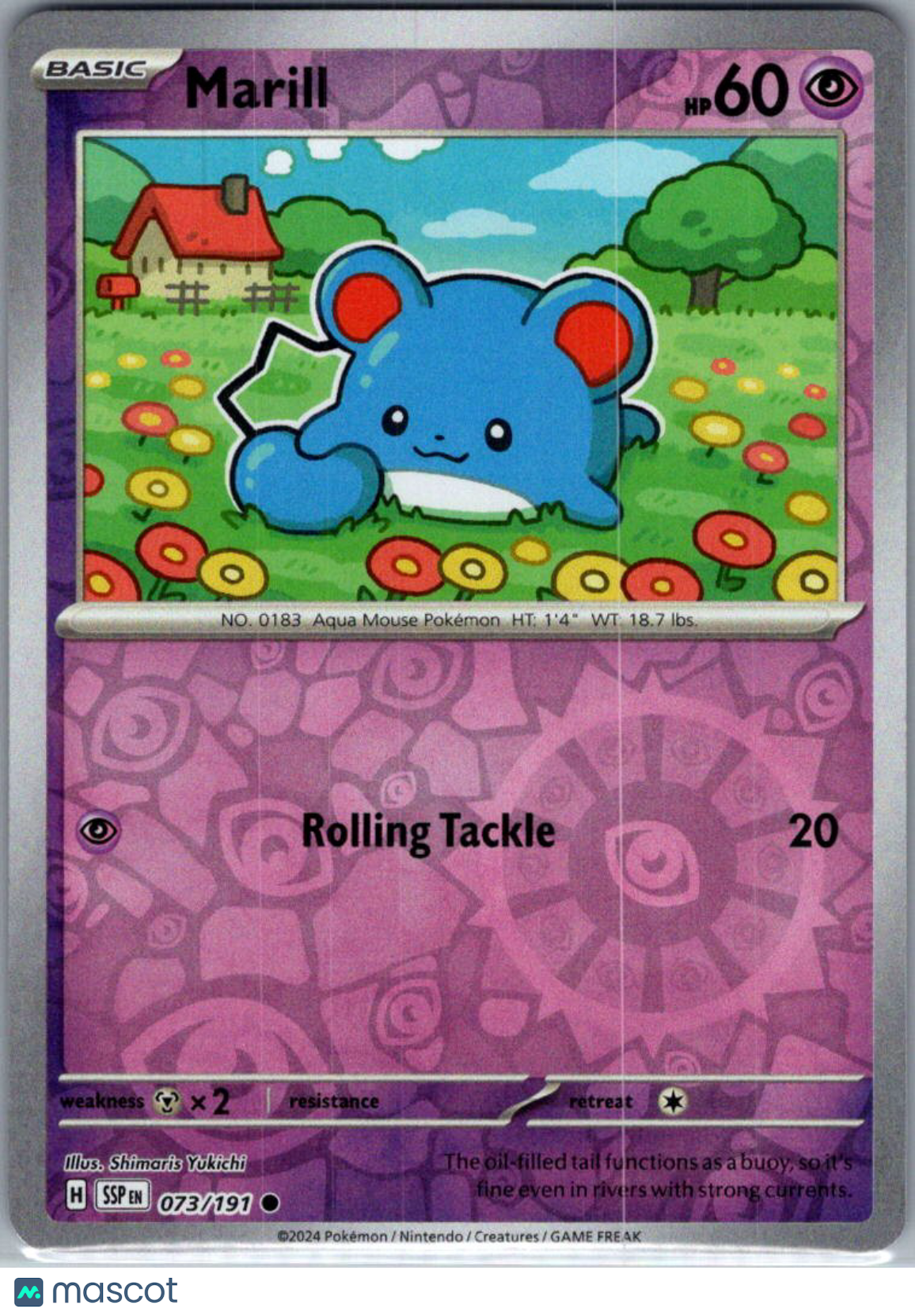 2024 Surging Sparks Marill Reverse Holo #73/191