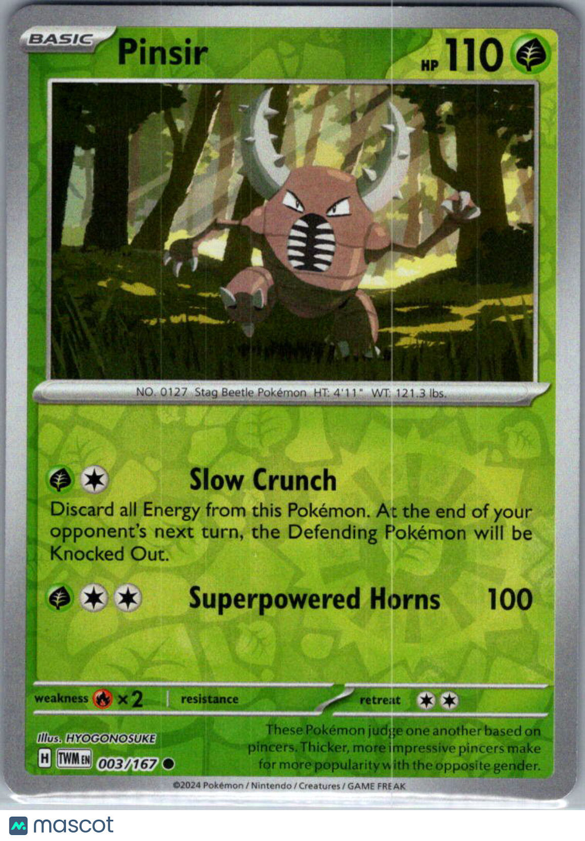 2024 Twilight Masquerade Pinsir Reverse Holo #3/167
