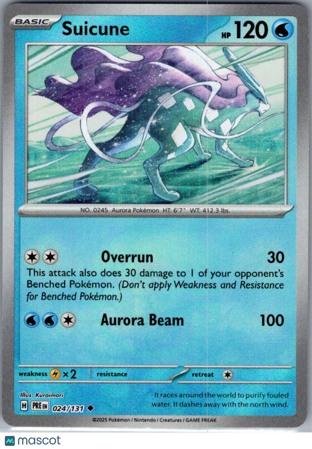2025 Prismatic Evolutions Suicune Reverse Holo Uncommon Pokeball #24/131