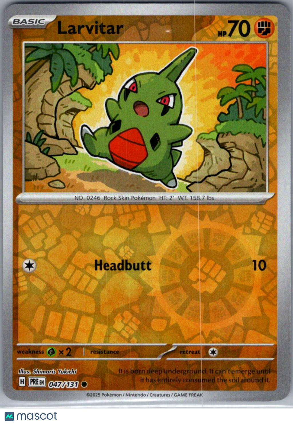 2025 Prismatic Evolutions Larvitar Reverse Holo #47/131