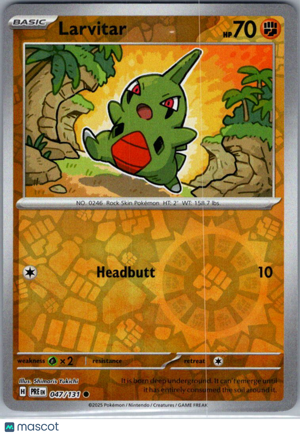 2025 Prismatic Evolutions Larvitar Reverse Holo #47/131