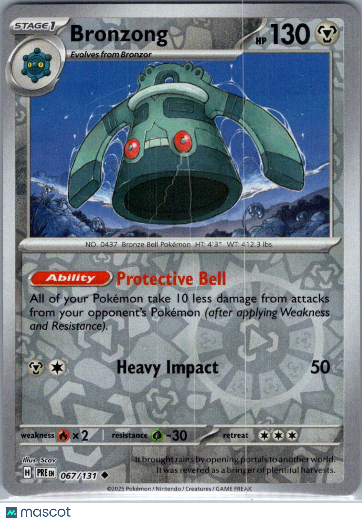 2025 Prismatic Evolutions Bronzong Reverse Holo Uncommon #67/131