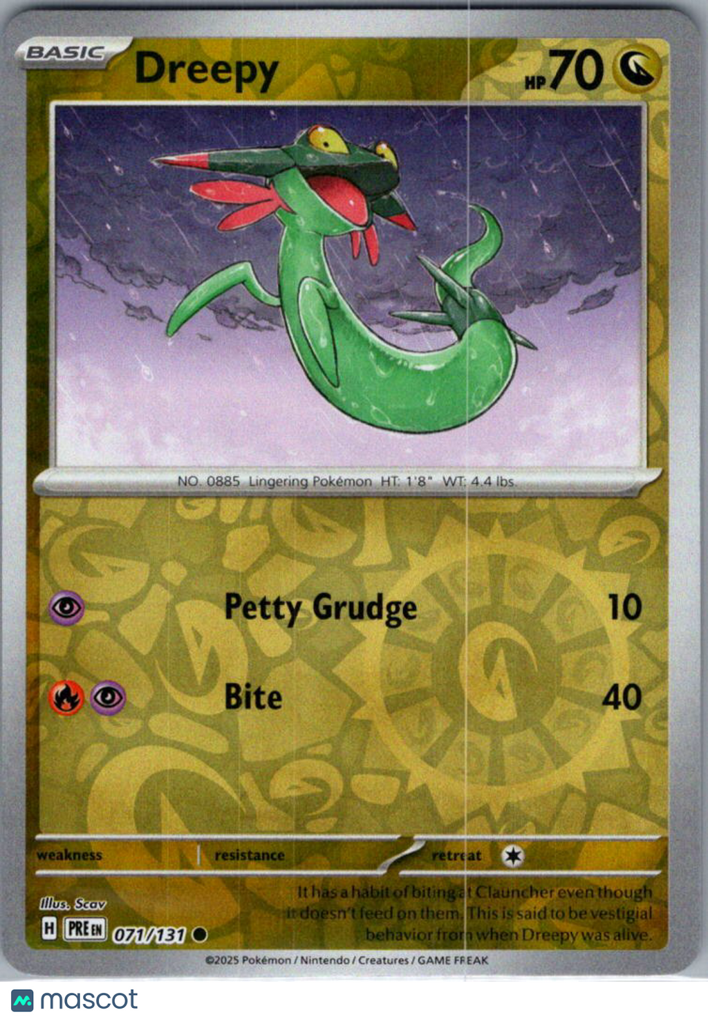 2025 Prismatic Evolutions Dreepy Reverse Holo #71/131