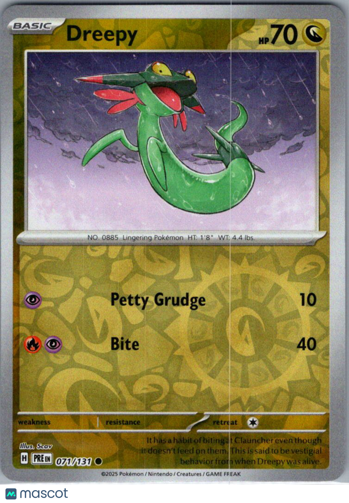 2025 Prismatic Evolutions Dreepy Reverse Holo #71/131