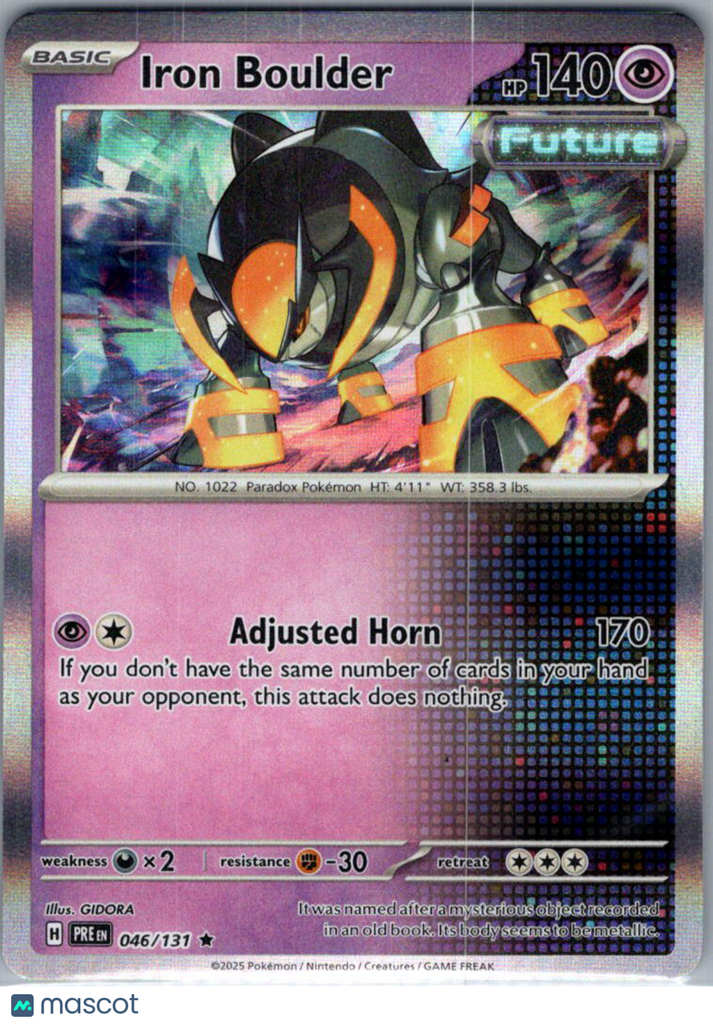 2025 Prismatic Evolutions Iron Boulder Reverse Holo Rare #46/131