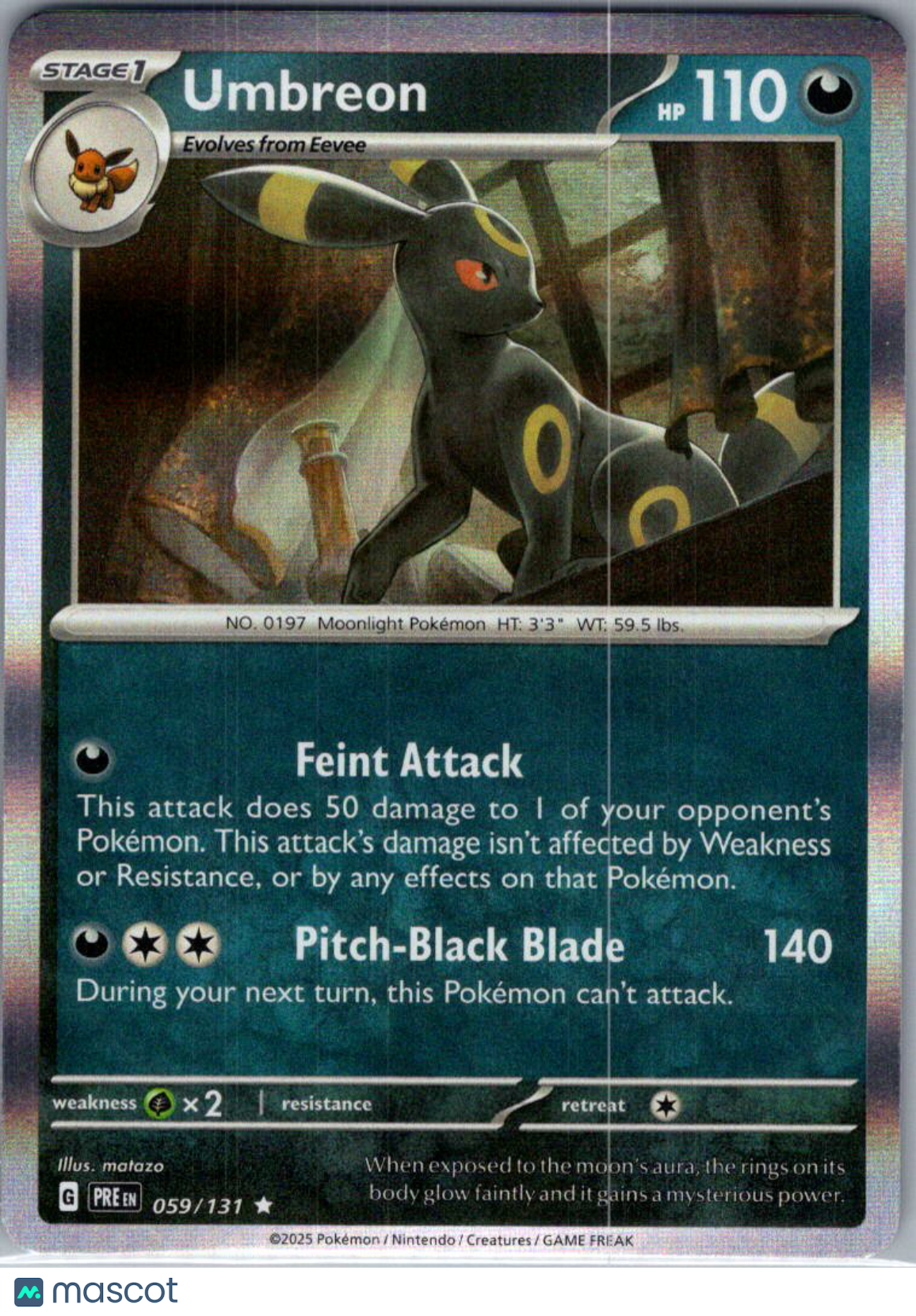 2025 Prismatic Evolutions Umbreon Holo Rare #59/131