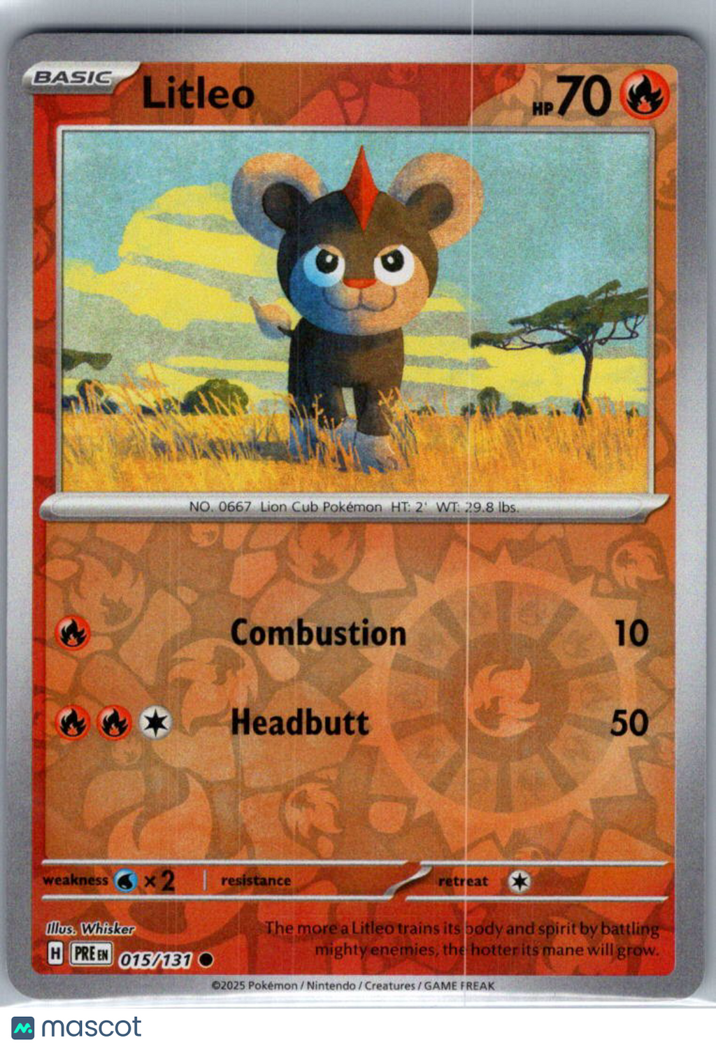 2025 Prismatic Evolutions Litleo Reverse Holo #15/131